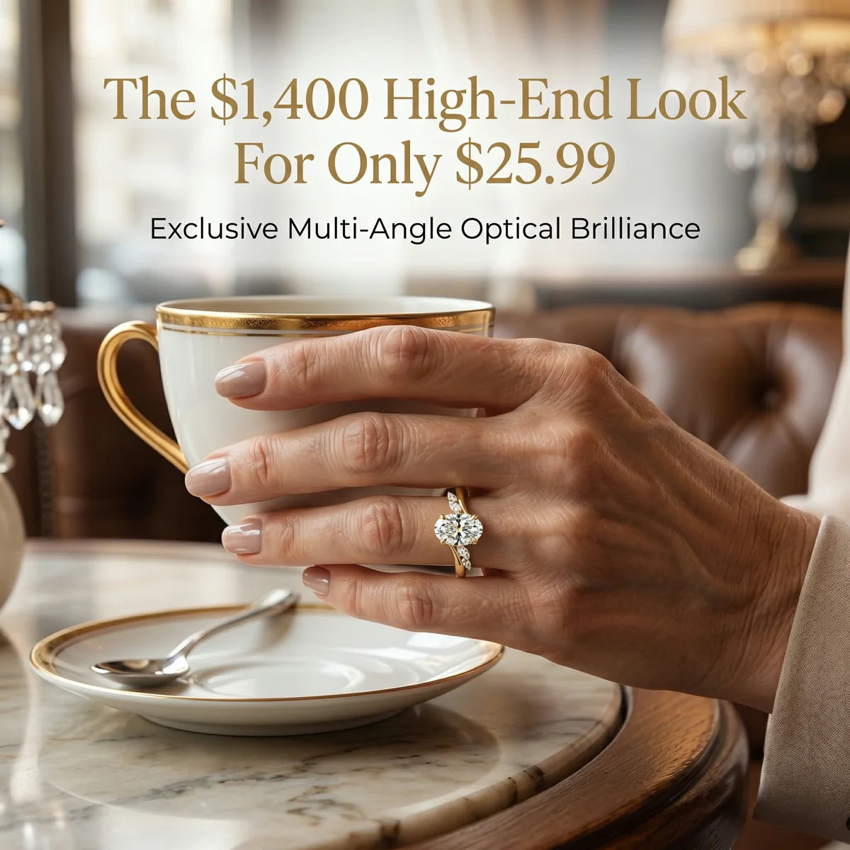 🔥 LAST DAY 90% OFF: Multi-Angle Optical Cut Finger-Slimming D-Color VVS1 Flawless Moissanite Asymmetrical Vine Ring