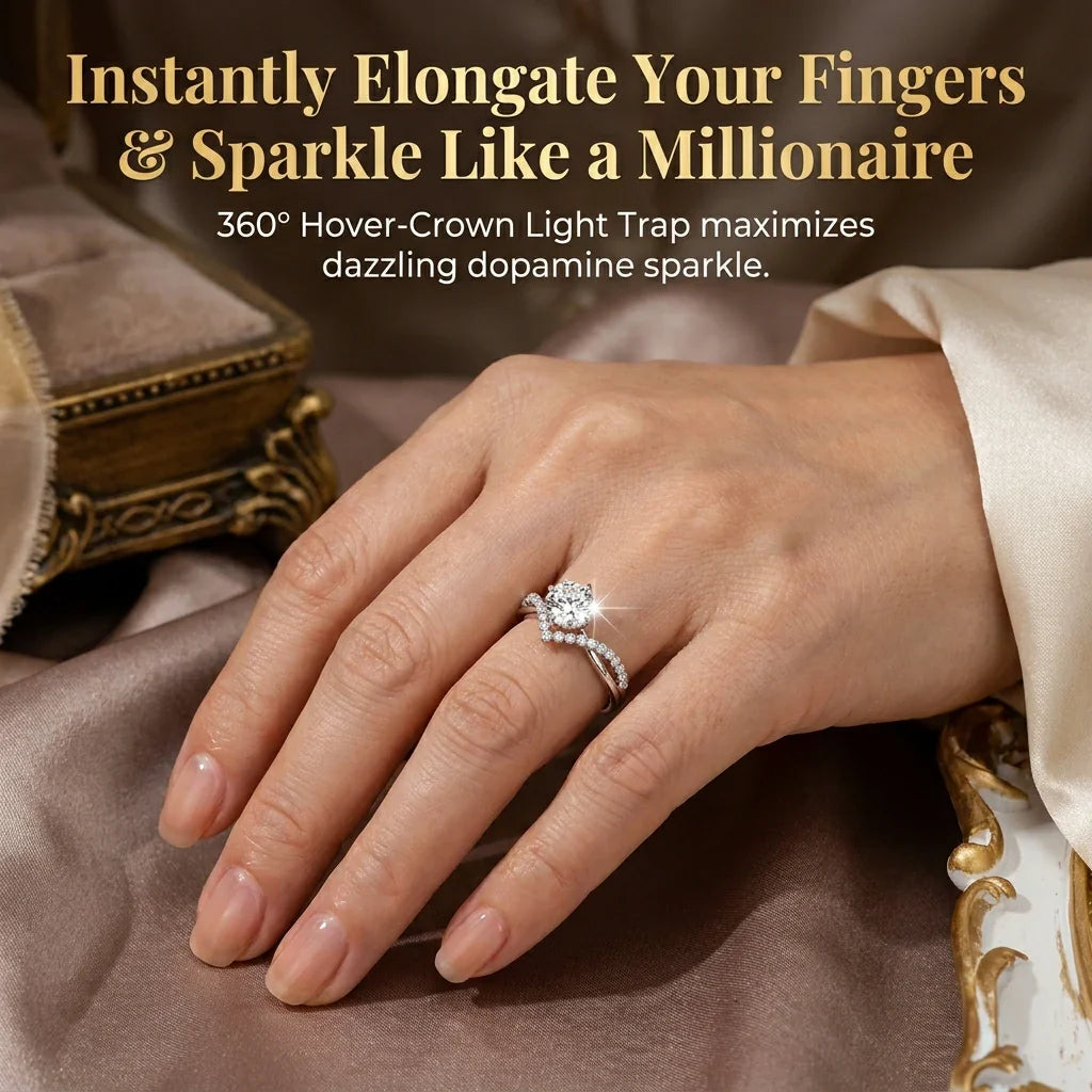 🔥 LAST DAY 90% OFF: 360° Hover-Crown Finger-Elongating D-Color VVS1 Flawless Infinity-V Cross Moissanite Ring