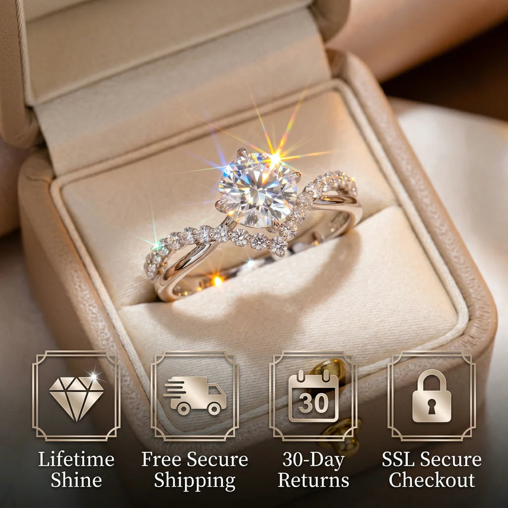 🔥 LAST DAY 90% OFF: 360° Hover-Crown Finger-Elongating D-Color VVS1 Flawless Infinity-V Cross Moissanite Ring