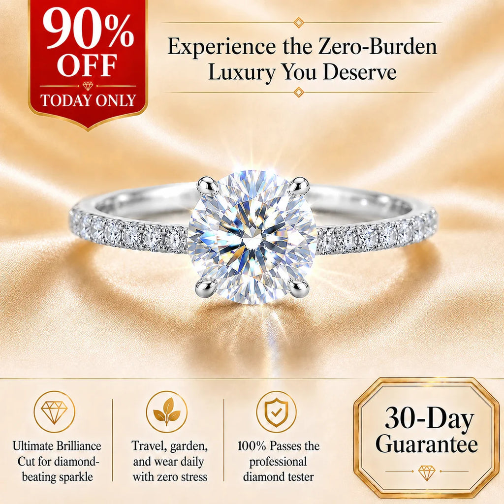 🔥 LAST DAY 90% OFF: Ultimate Brilliance Cut Travel-Safe Flawless 3-Carat Round Hidden Halo Moissanite Ring