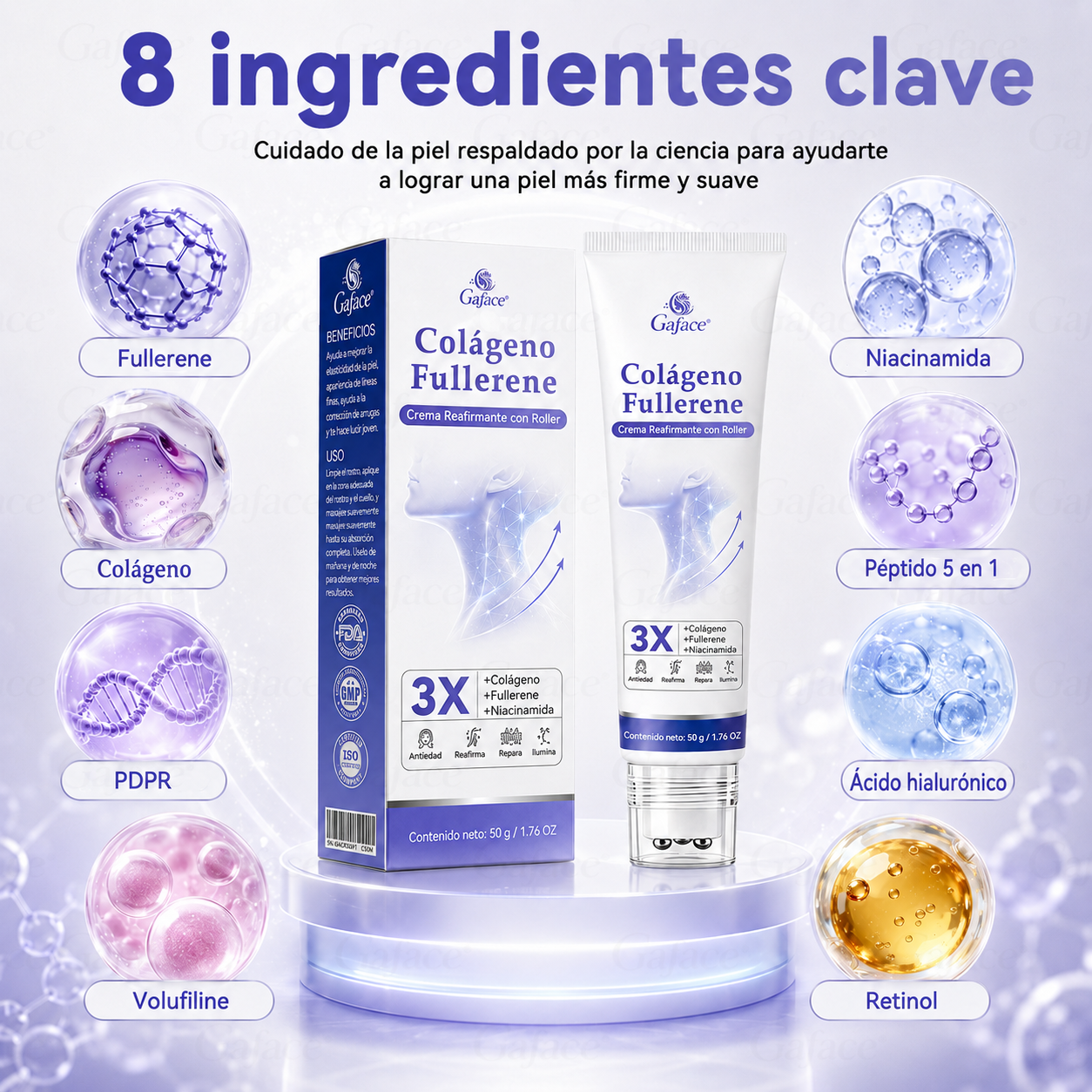 ✨🔥Gaface® Crema Reafirmante con Colágeno y Fulereno