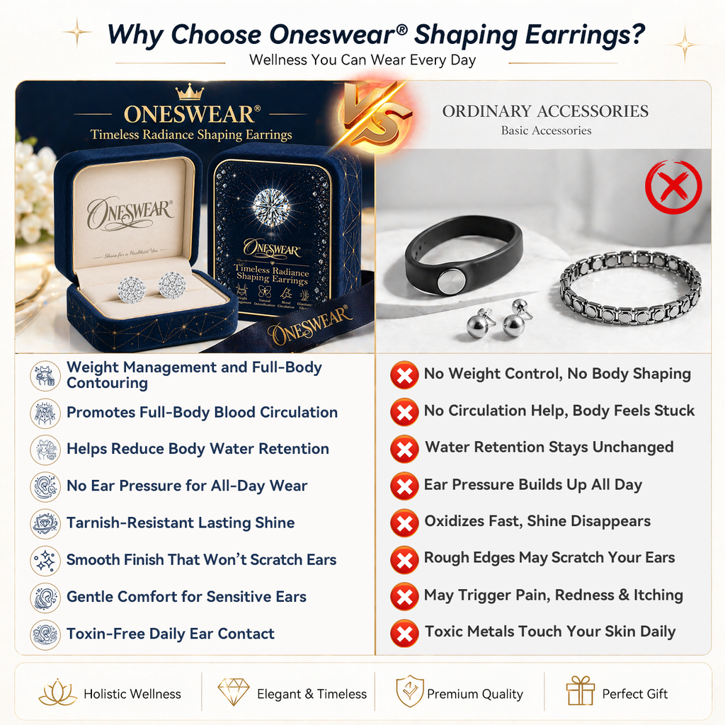 🔥 90% OFF TODAY: Oneswear® Timeless Radiance Shaping Earrings-✨Helps support weight management, reduce water retention, and promote healthy circulation