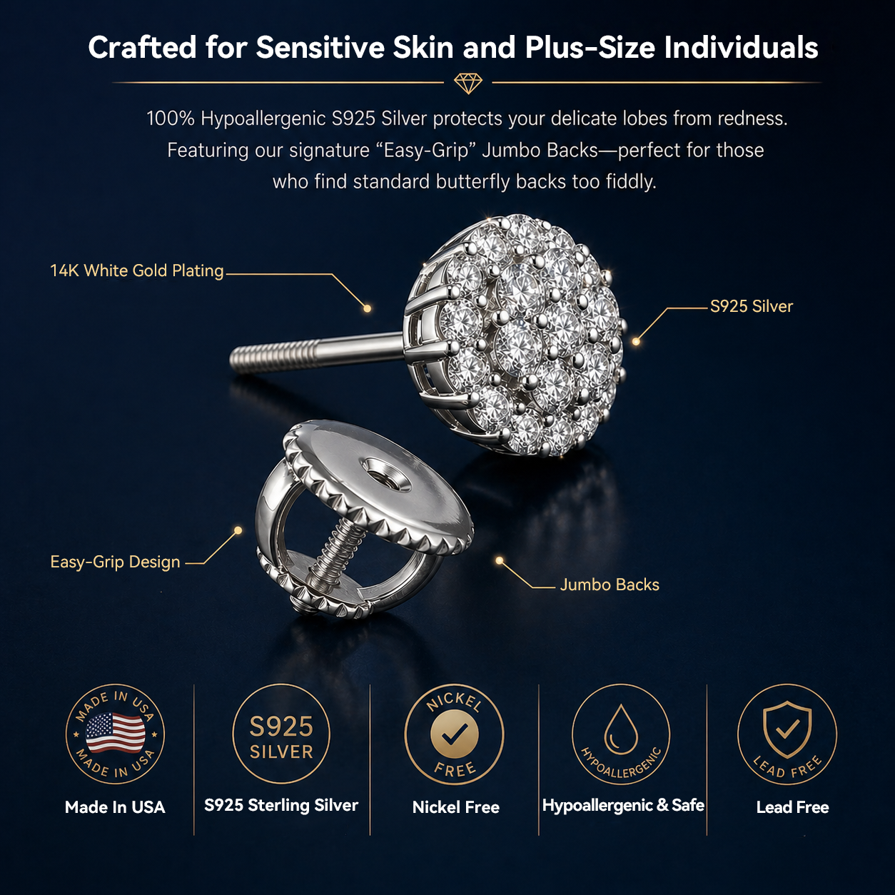 🔥 90% OFF TODAY: Oneswear® Timeless Radiance Shaping Earrings-✨Helps support weight management, reduce water retention, and promote healthy circulation